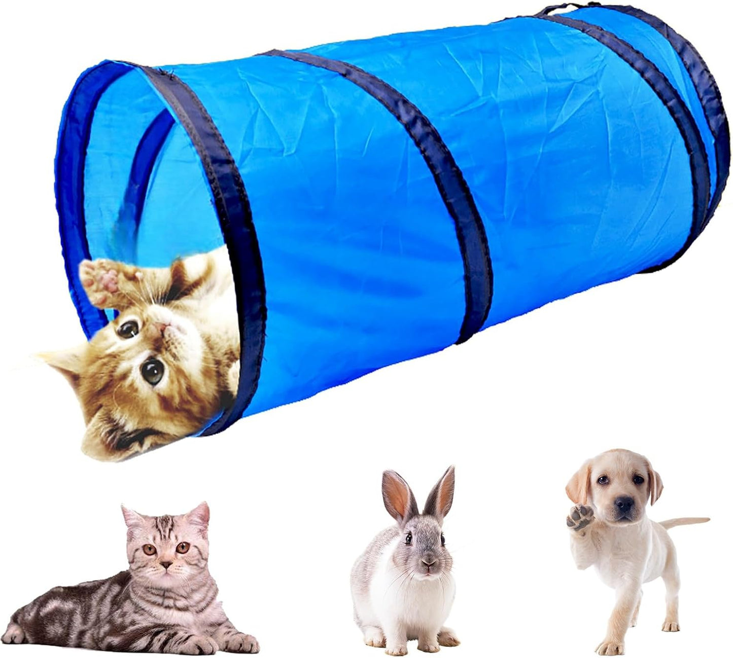 iCAGY Cat Tunnel for Indoor Cats Interactive, Rabbit Tunnel Toys, Pet Toys Play Tunnels for Cats Kittens Rabbits Puppies Crinkle Pop Up Light Green 20"