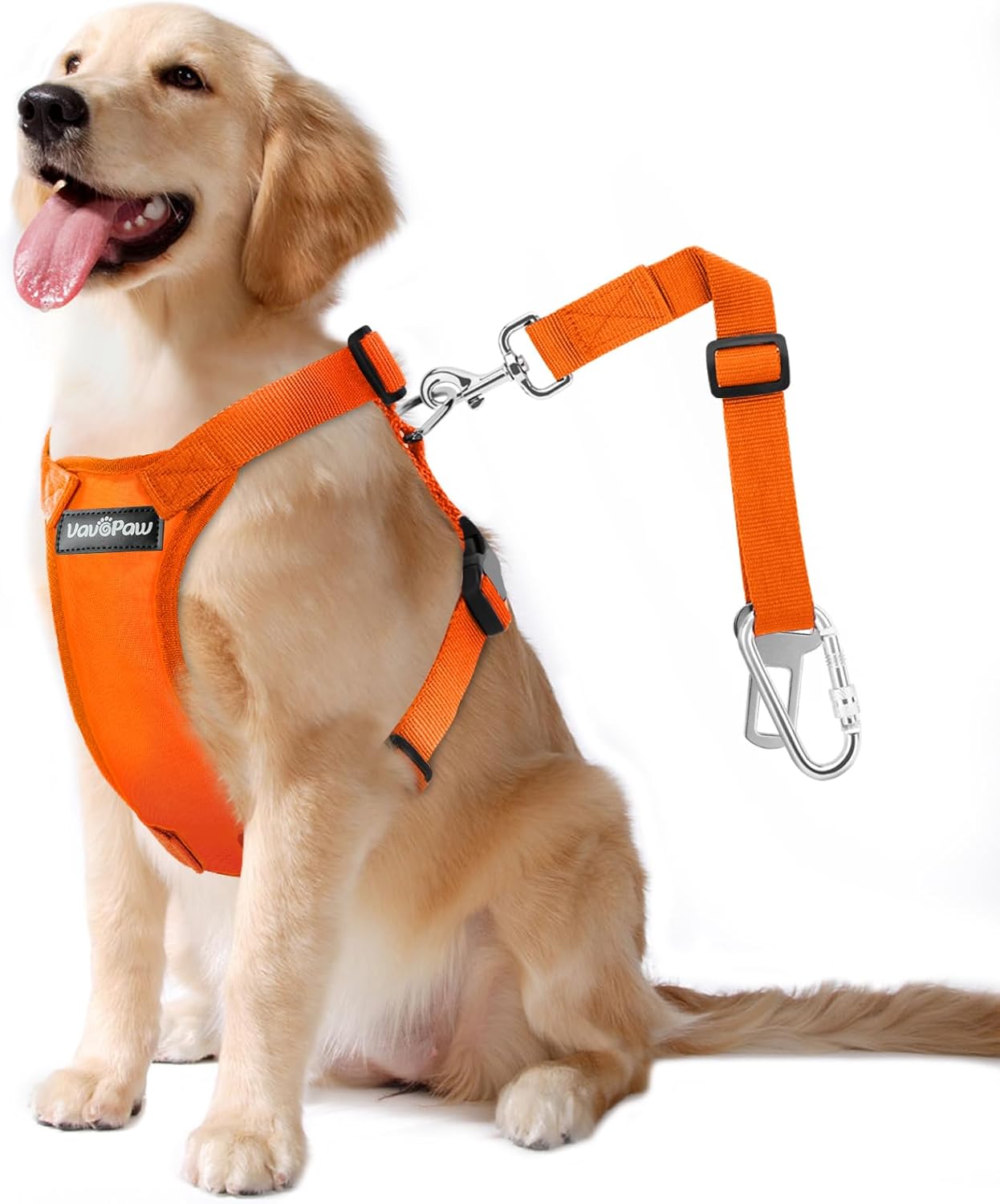 Dog Seat Belt, Safety Vest Dog Car Harness with Adjustable Buckle Dog Seat Belt for Vehicle Nylon Pet Safety Seat Belts Heavy Duty(XL, Orange)