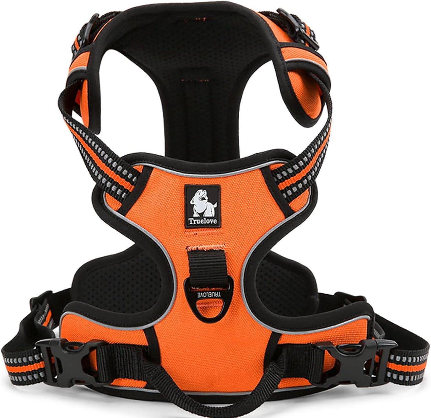 TRUE LOVE Truelove Adjustable No-Pull Dog Harness Reflective Pup Vest Harnesses Comfortable Control Brilliant Colors TLH5651(Orange,M)