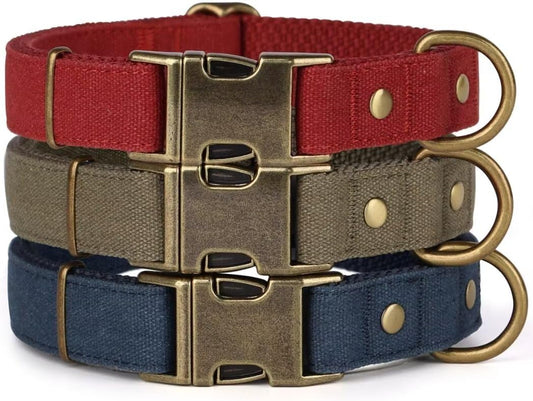 PET ARTIST Dog Collars for Small Dogs, Soft Padded Premium Nylon Dog Collar with Quick Release Metal Buckle, Durable & Adjustable Pet Collars for Boy Gifts, Red, S (Fit 10-16")