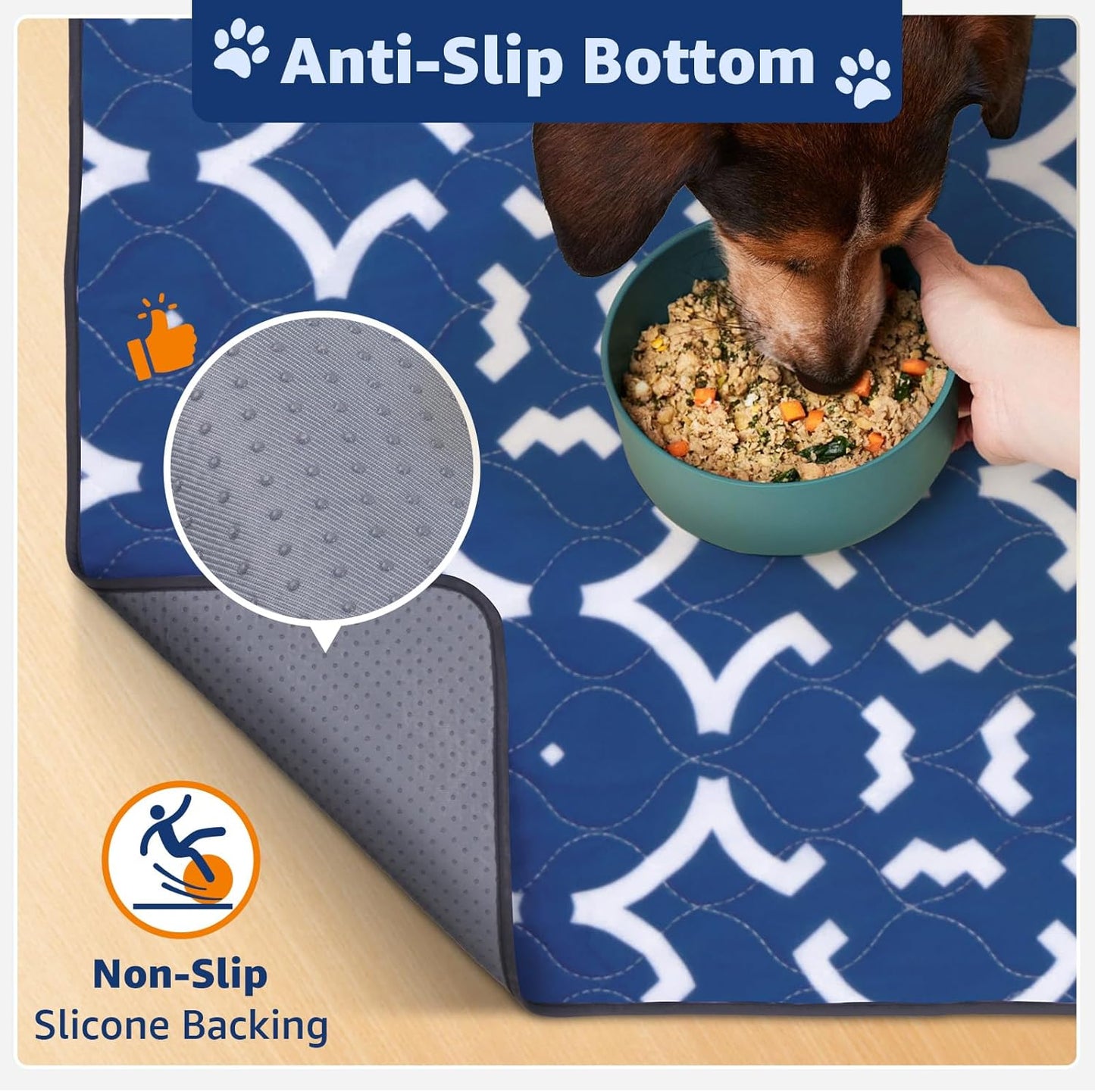 LOOBANI Washable Pee Pads for Dogs: 72"x 72" Extra Large Reusable Puppy Pads,1 Pack Absorbent Whelping Pad Leakproof Dog Playpen Mat, Waterproof Non-Slip Dog Training Pads for Floor, Crate, Potty