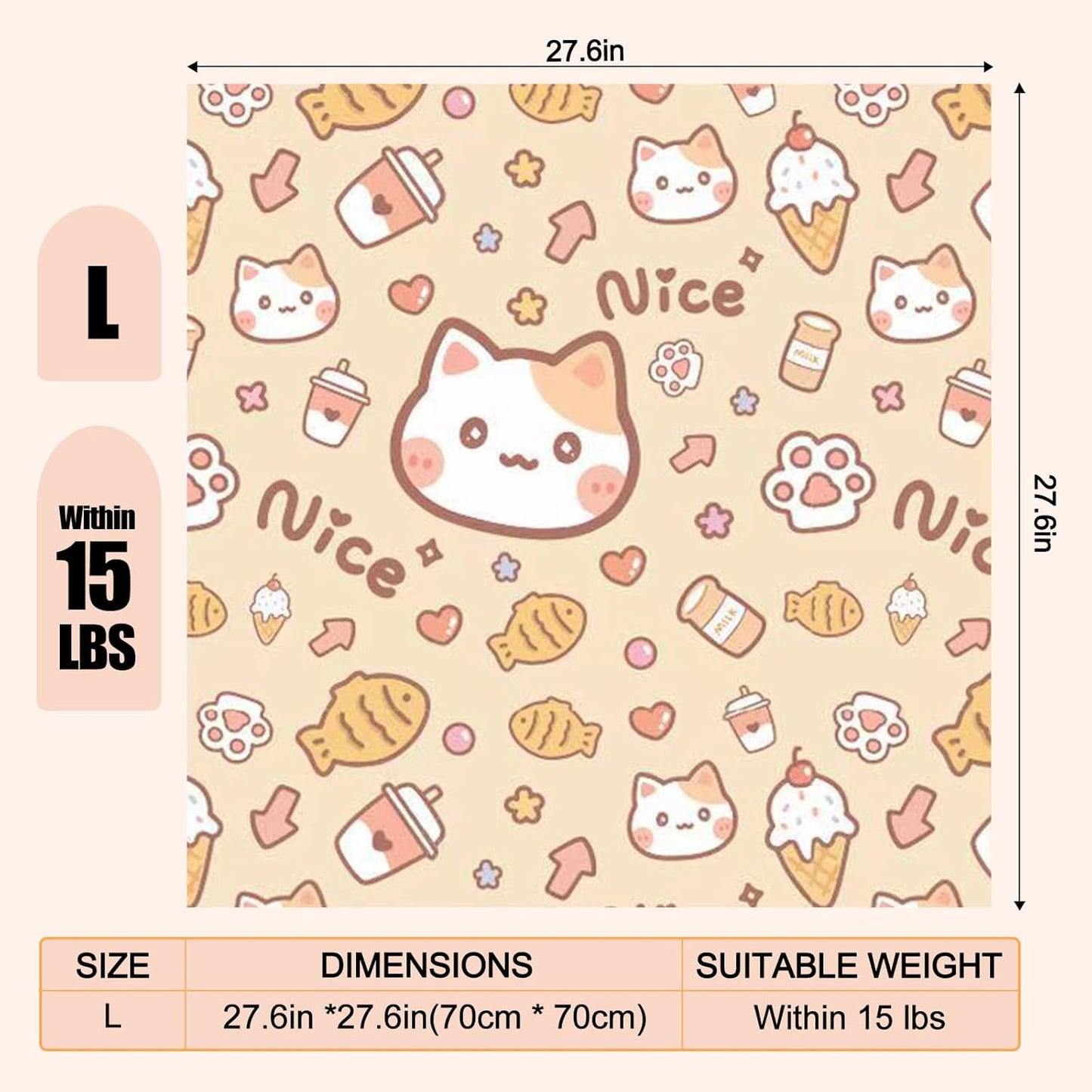 27.6" Cat Grooming Wrap Cat Wrap for Cutting Nails Cat Restraint for Nail Clipping Cat Swaddle Wrap Cat Burrito Wrap L(Within 15lbs) Anti-Scratch Anti-Escape Multifunctional Pet Tool