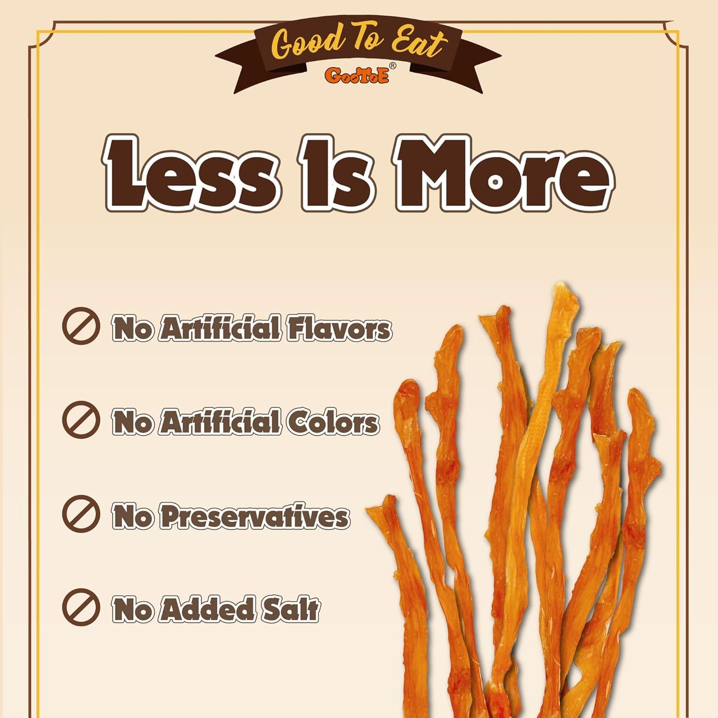 Gootoe Turkey Tendons for Dogs – All-Natural, Hypoallergenic Dog Treats, Rawhide Alternative, Long Lasting Puppy Chews, Healthy Dog Treats for Small Breeds, Strips, 3 oz Pack