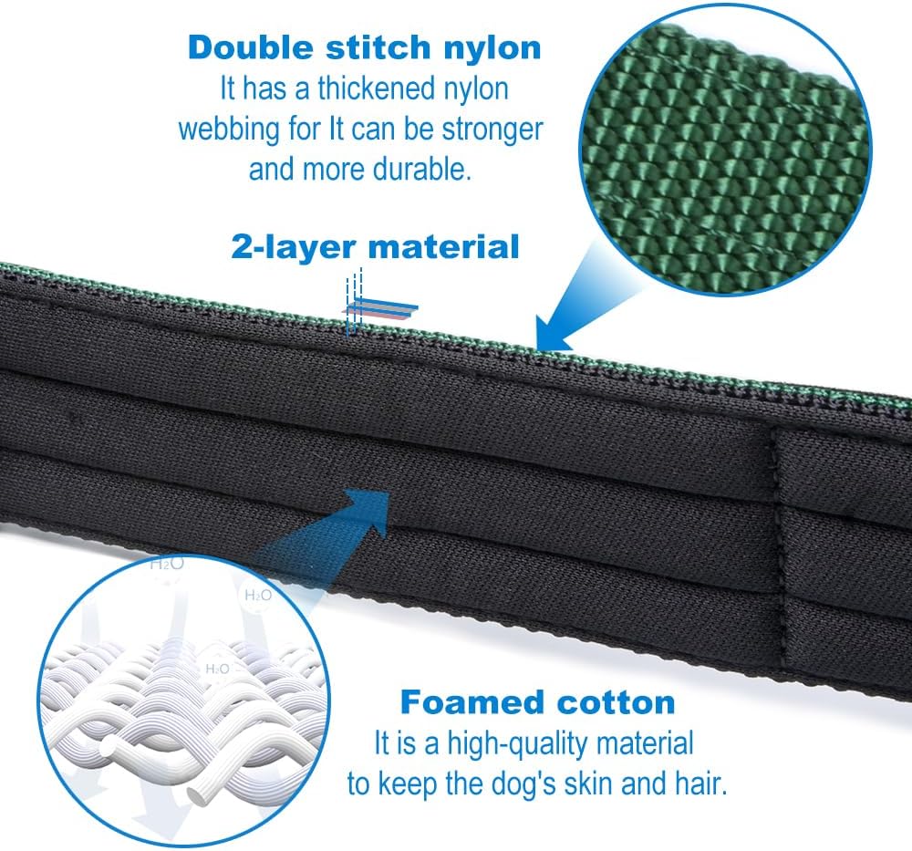 TSPRO Tactical Dog Collar 1.25 Inch Wide Thick Dog Collars with Heavy Duty Metal Buckle, Durable, Strong, Adjustable for Small Dogs (Yellow S)