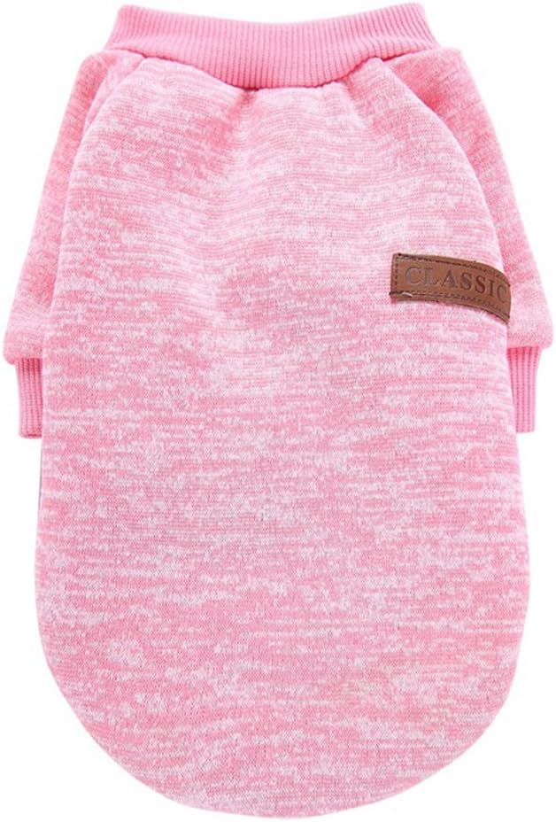 Jecikelon Dog Clothes Dogs Sweater Soft Puppies Clothing Winter Puppy Sweaters Warm Outfit for Dogs Small XXS XS Cat Apparel (Pink, S)