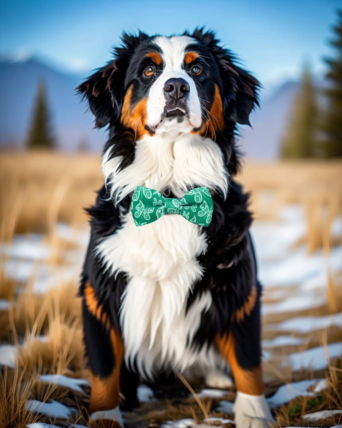 PET SHOW 10 Pack Paisley Big Dog Bow Ties for Large Medium Dogs Sliding Collar Attachments Floral Bowties Classy Bowknots Party Holiday Pet Grooming Accessories(Large)