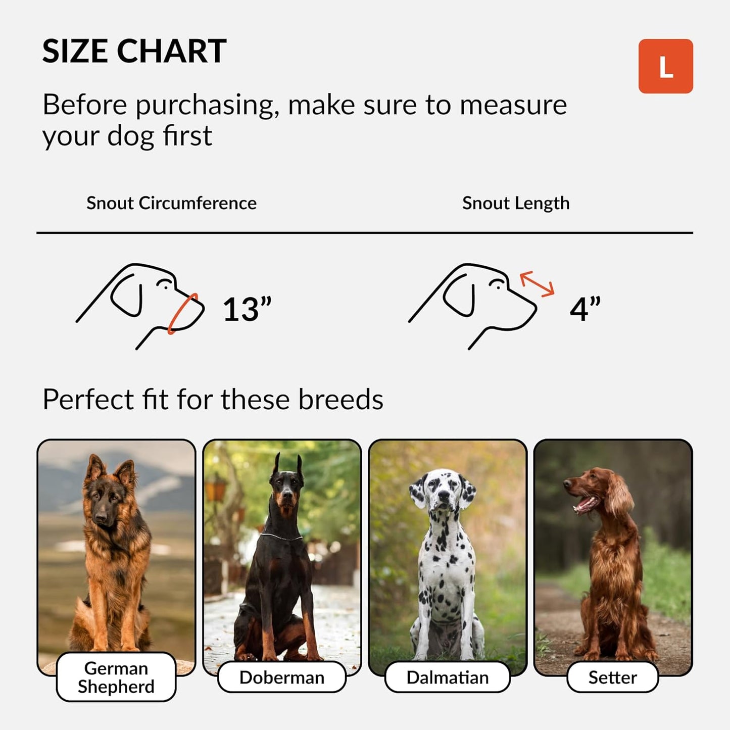 CollarDirect Dog Muzzle German Shepherd Dalmatian Doberman Setter Leather Basket Medium Large Breeds (Black, Large)