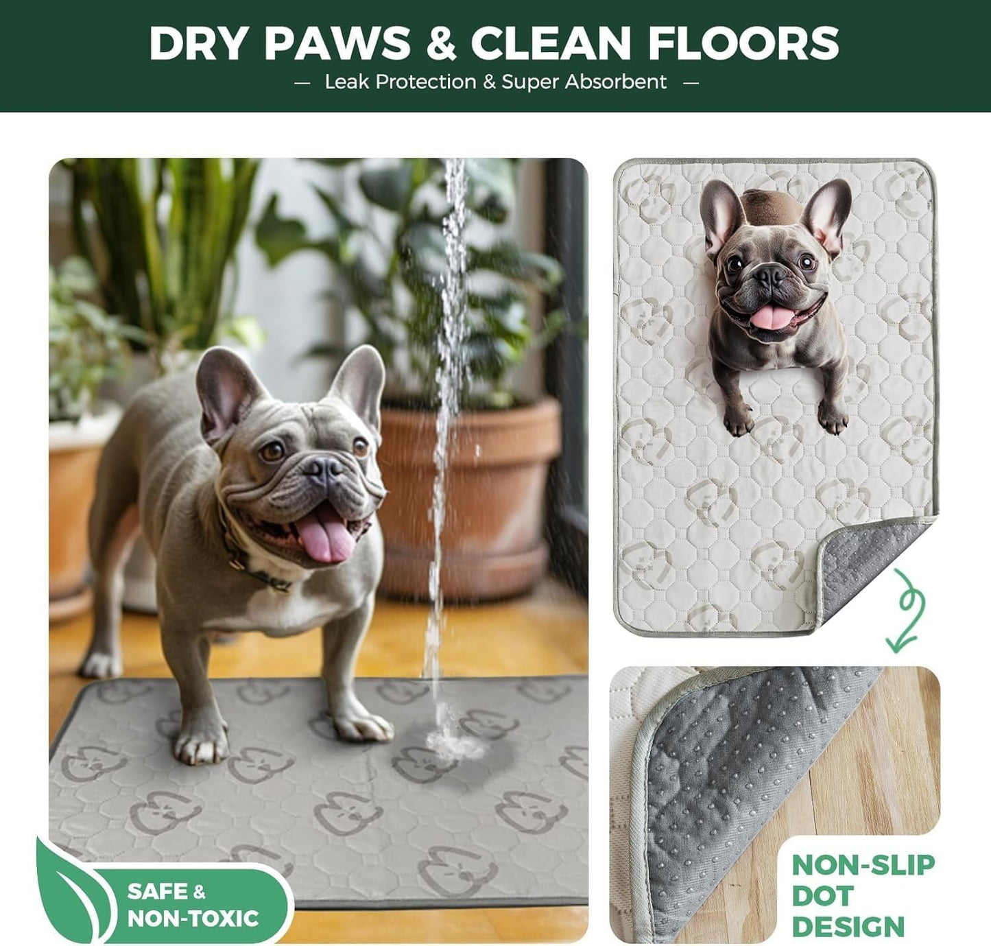 FXW Washable Pee Pads for Dogs, Puppy Pads with Super Absorbent, Specifically Designed for Whelping Box, 39" Round, Khaki, 1 Pack