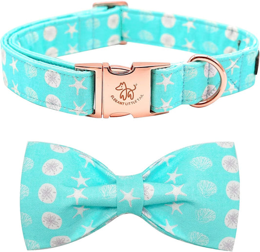 Elegant Little Tail Summer Dog Collar with Bow, Cute Bowtie for X-Small Puppy and Cat