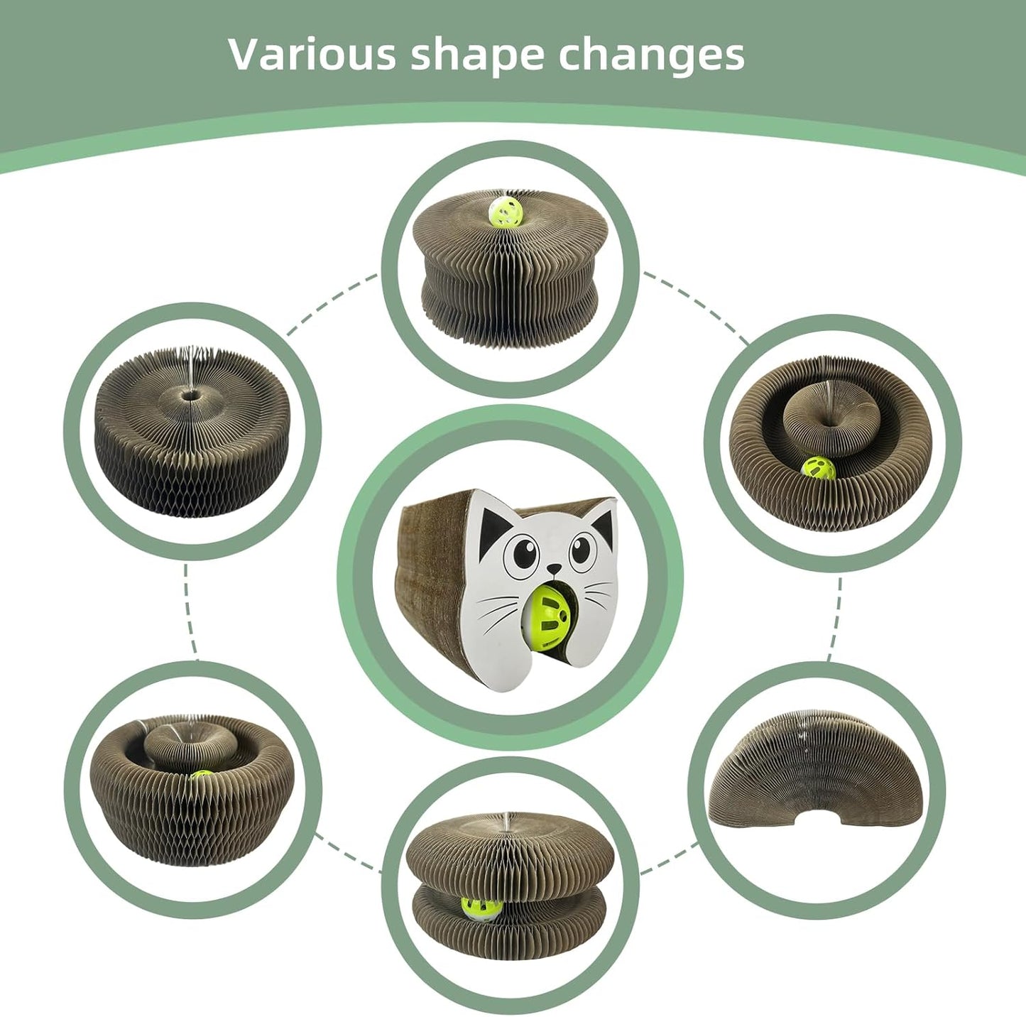 Interactive Scratching Board for Playful Kitties Magic Accordion Cat Scratching Post, Fun Cat Toys for Indoor Cats 1Pack