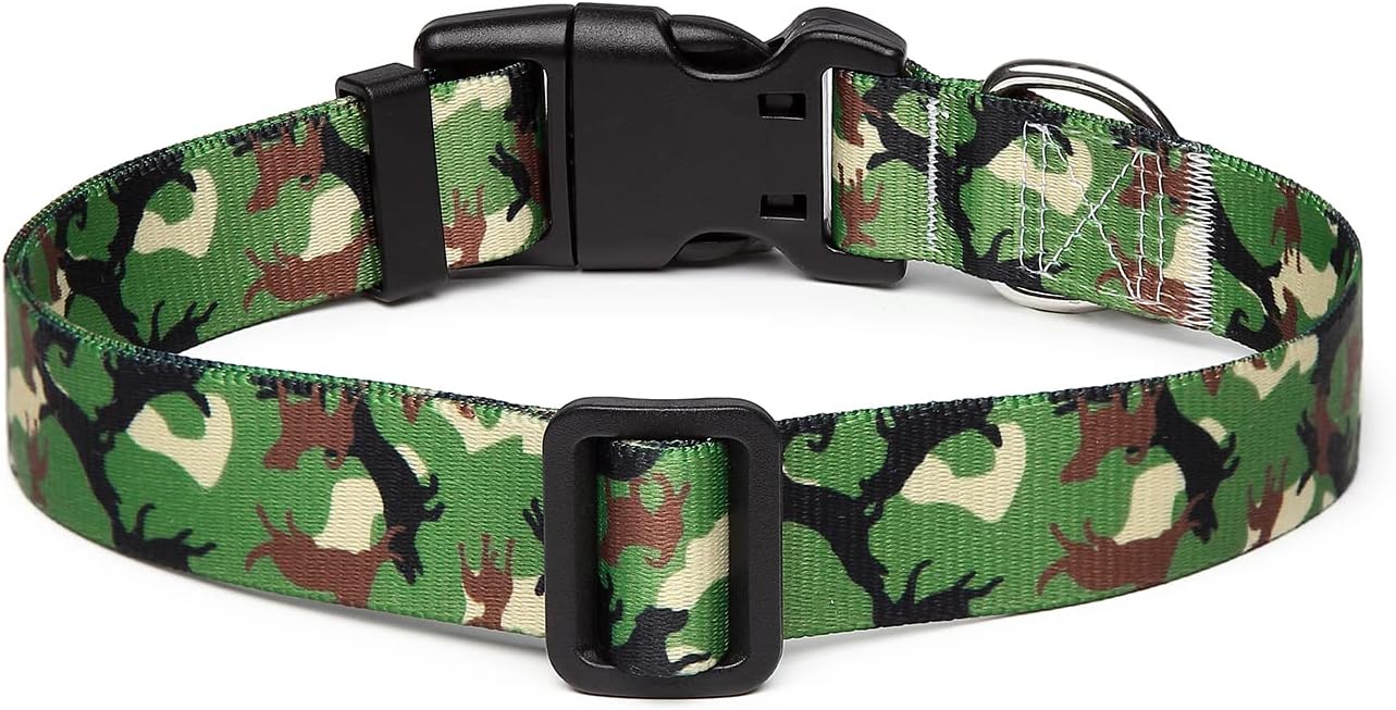 Mercano Adjustable Dog Collar - Special Design Patterns, Soft Nylon Comfortable Durable Pet Collar for Small Medium Large Dogs (XS, Dog Camouflage Green)