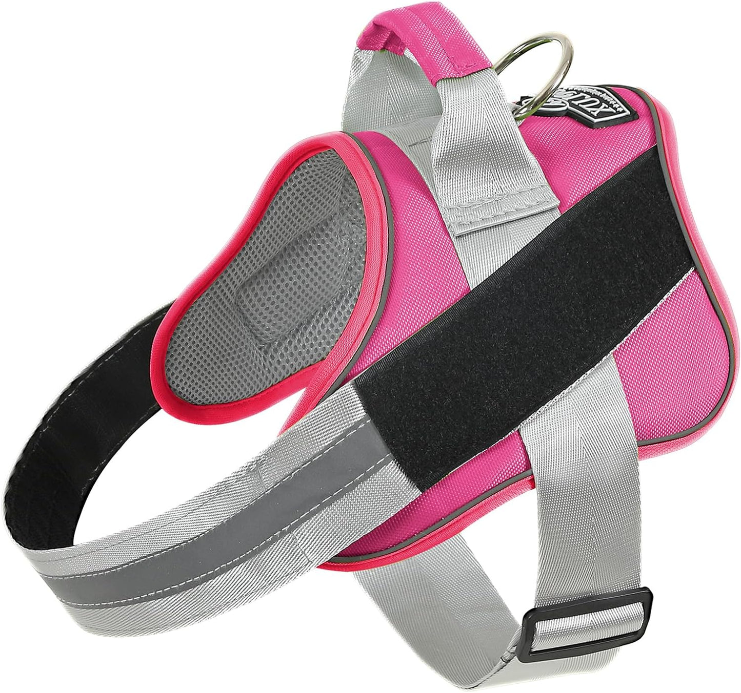 Bolux Dog Harness, No-Pull Reflective Dog Vest, Breathable Adjustable Pet Harness with Handle for Outdoor Walking - No More Pulling, Tugging or Choking (Fuchsia, X-Small (Pack of 1))