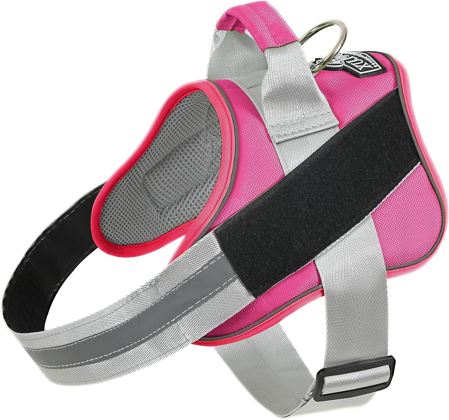 Bolux Dog Harness, No-Pull Reflective Dog Vest, Breathable Adjustable Pet Harness with Handle for Outdoor Walking - No More Pulling, Tugging or Choking (Fuchsia, Medium (Pack of 1))