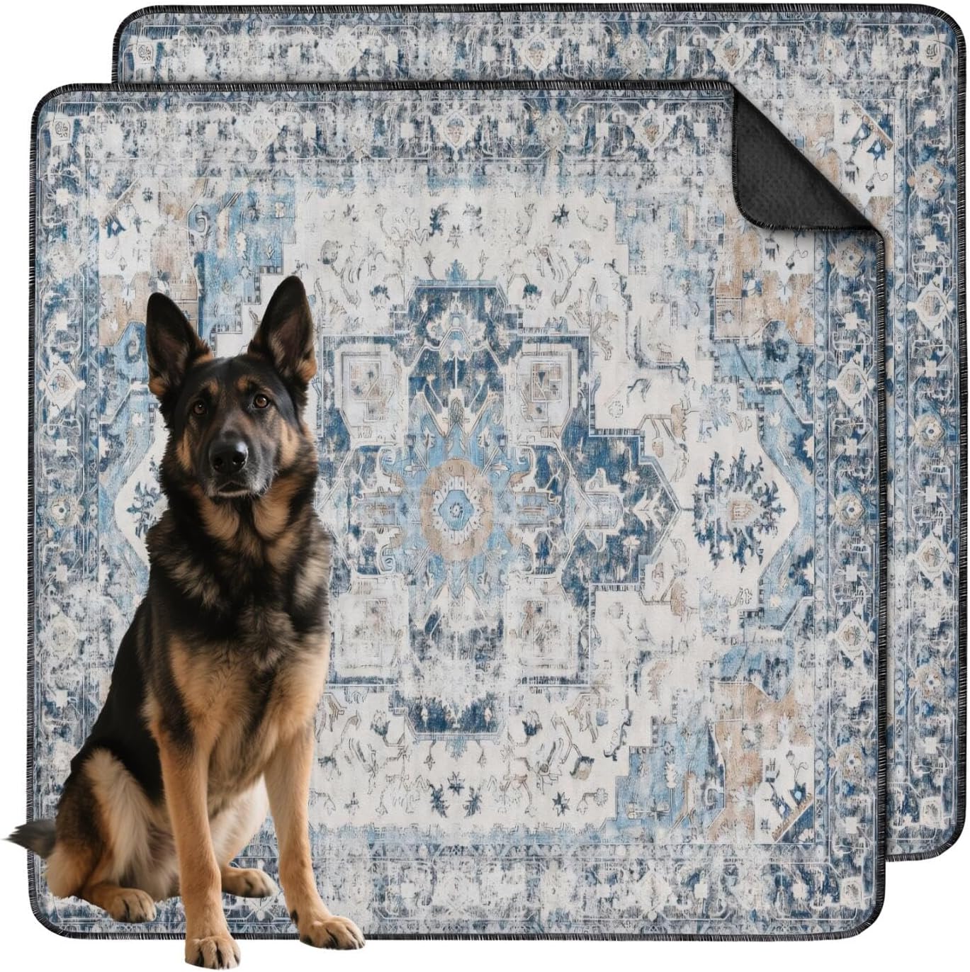 Washable Pee Pads for Dogs 2 Pack, Absorbent Reusable Puppy Pads Waterproof, Leakproof & Non-Slip Whelping Pad, Potty Training Pads for Dogs Playpen Mat 48x48