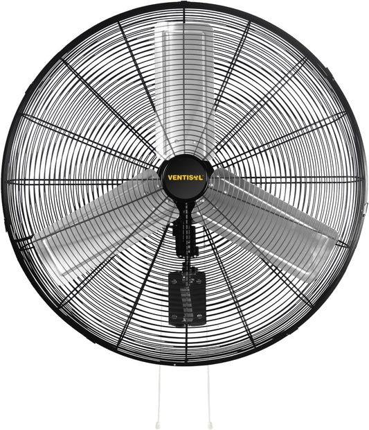 VENTISOL 30 Inch Wall Mount Fan Oscillating, 9500 CFM High Velocity Industrial Fans with 3 Speeds for Garage, Shop, Warehouse, Workshops, Cover Patio, ETL Listed