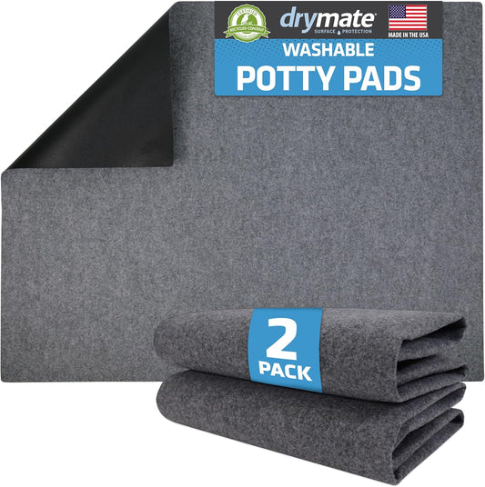Drymate 2-Pack Washable Pee Pads for Dogs (29x36), Waterproof, Absorbent, Slip-Resistant, Reusable Pet Training Potty Puppy Mats, Housebreaking, Incontinence Bed Pads, Crate, Kennel (USA Made)