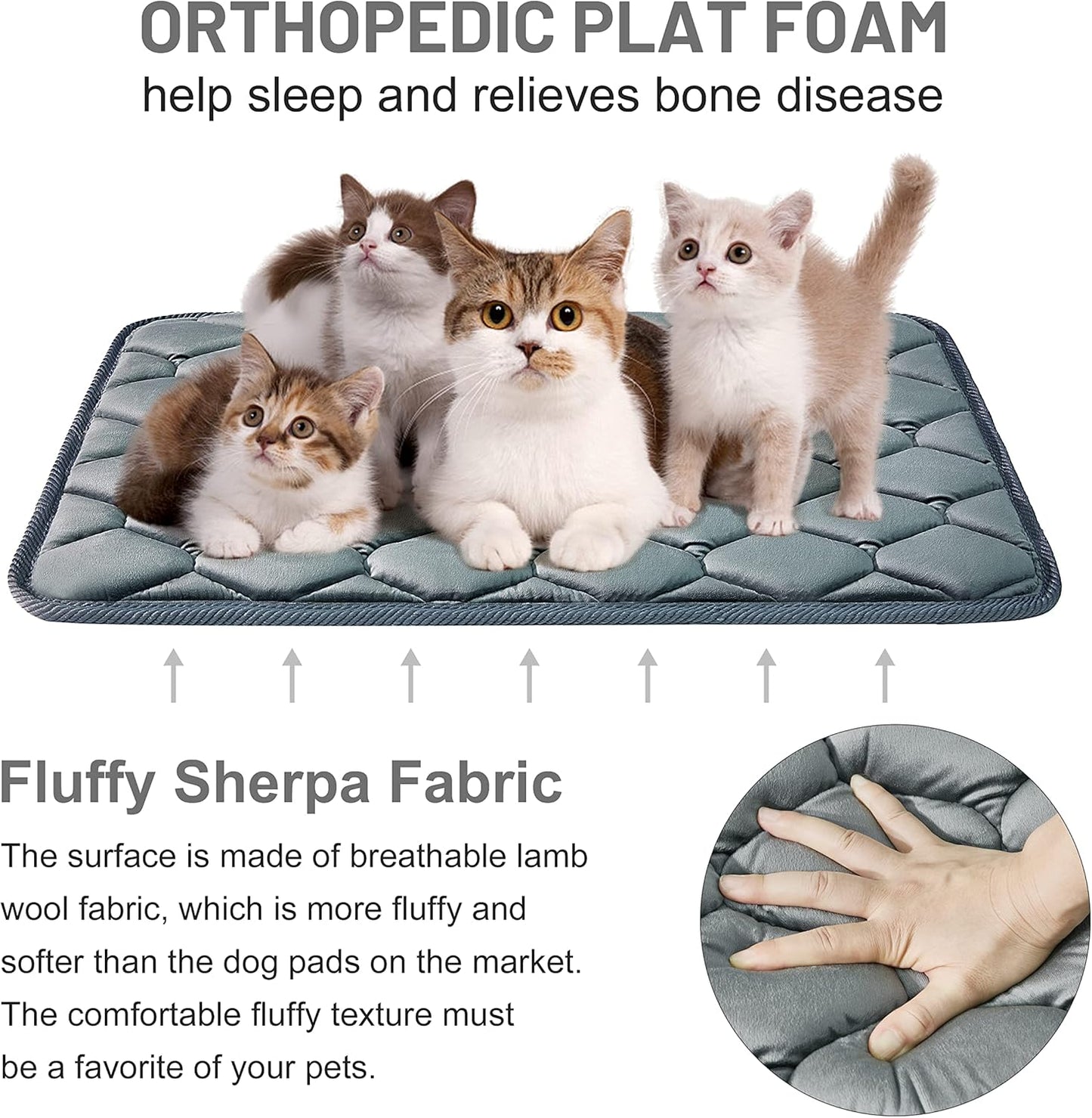 Dog Crate Mats,Soft Kennel Pads Washable with Anti-Slip Bottom,Dog Kennel Pads for Sleeping,Pets Mattress Cat Dog Beds for Small Dogs(23x17,Grey)