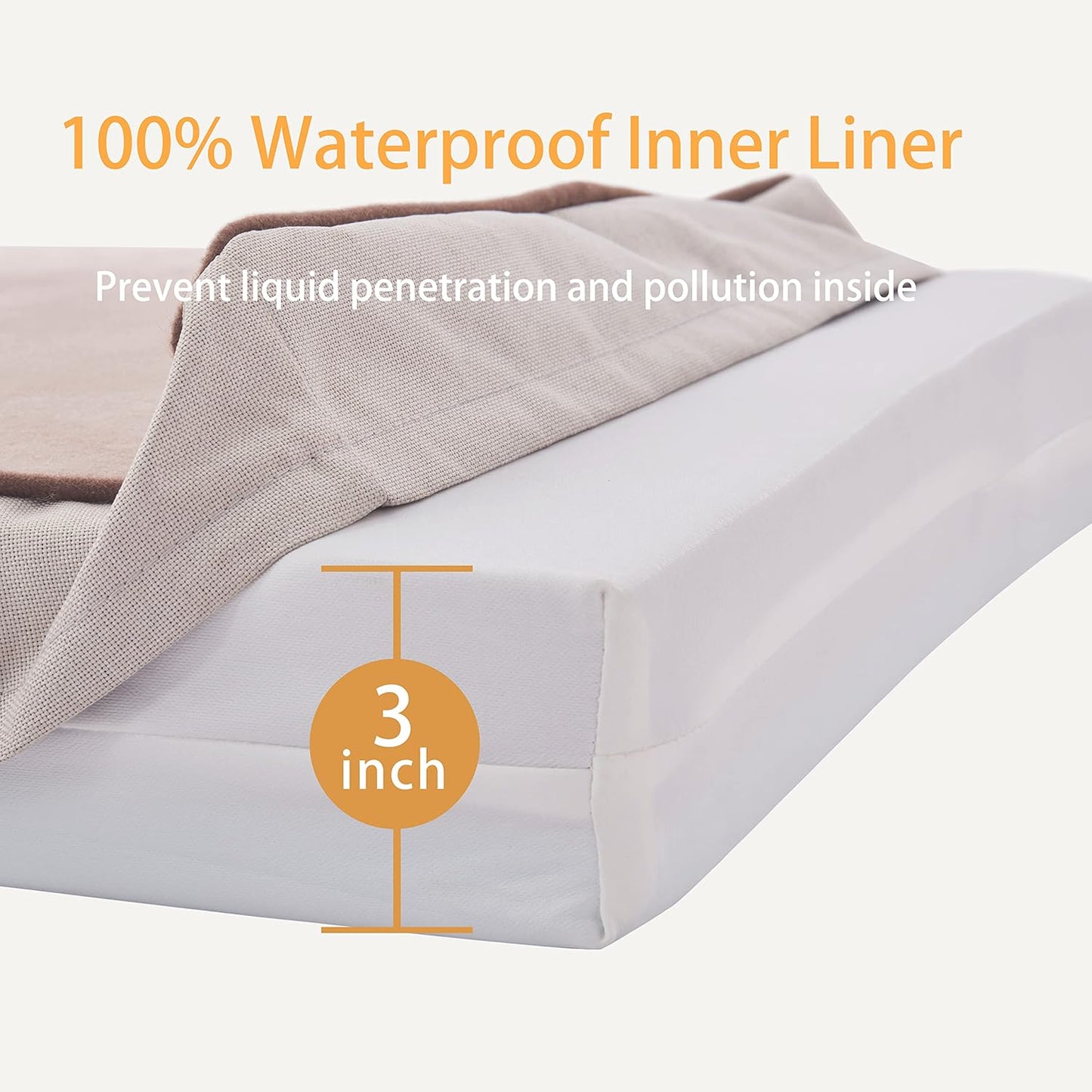 Orthopedic Memory Foam Dog Bed, Cooling Dog Beds for Medium/Large Dogs -Waterproof Pet Bed for Crate with Removable Washable Cover, L(35inch,65Lbs)