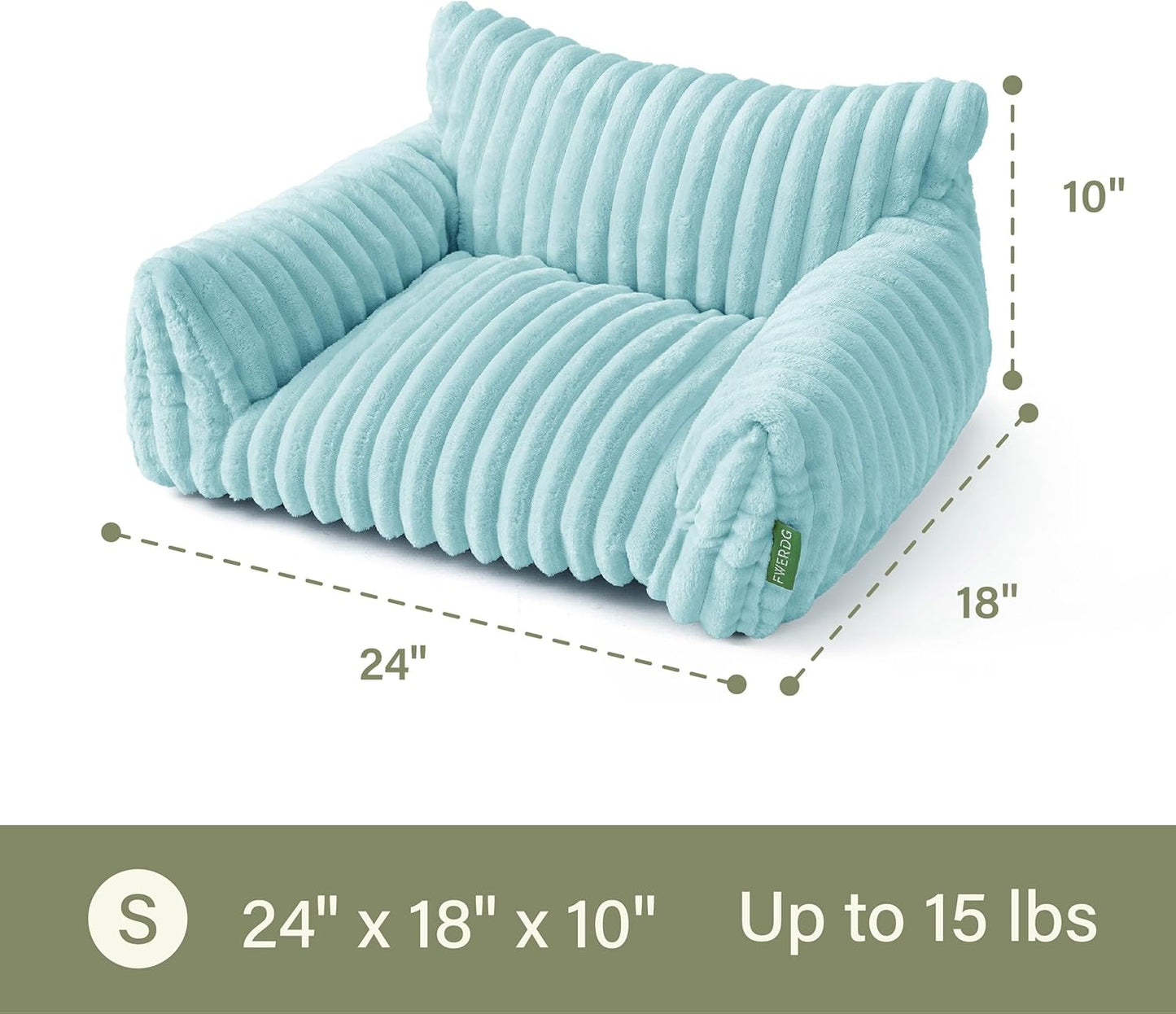 Cute Couch Bed for Pets, Supportive Cat Sofa for Indoor Cats, Small Dog Sofa Bed for Small Dogs, Light Blue, 24inches