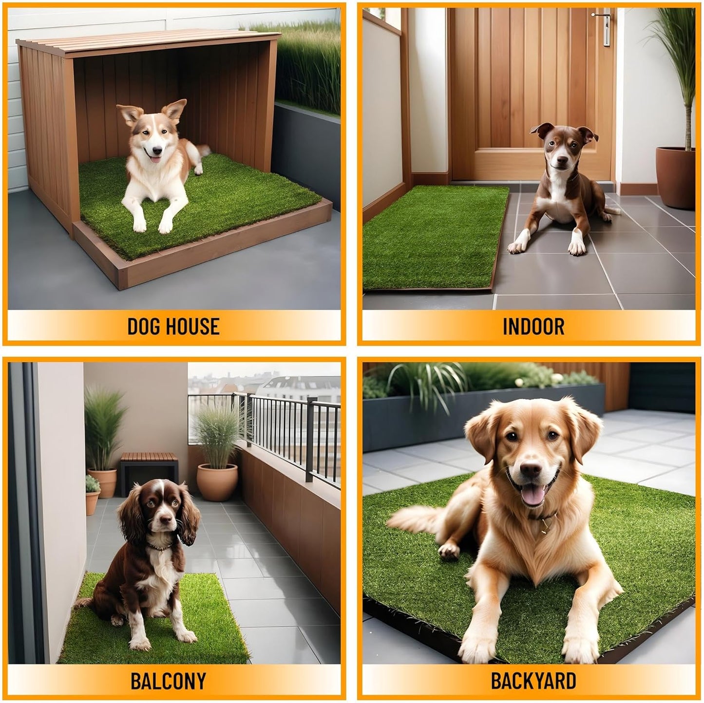 Ottomanson Artificial Grass Puppy Potty Training Pad, 2'7" x 4' Reusable Pee Pad for Small Pets and Dogs