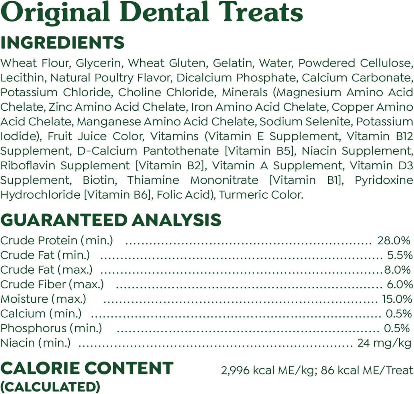 Greenies Original Regular Dental Dog Treats, (4) 18 ct Packs (72 Treats Total)