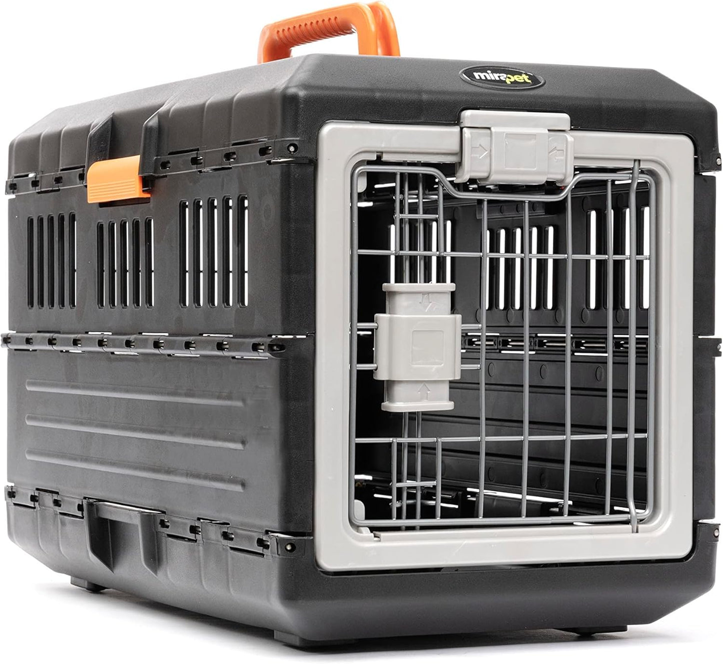 USA Pet Carrier & Crate 21'' - Premium Collapsible Design for Cats and Dogs - Portable Kennel for Small Pets - Indoor/Outdoor - 360-Degree Ventilation & Hard Plastic Wall Protection