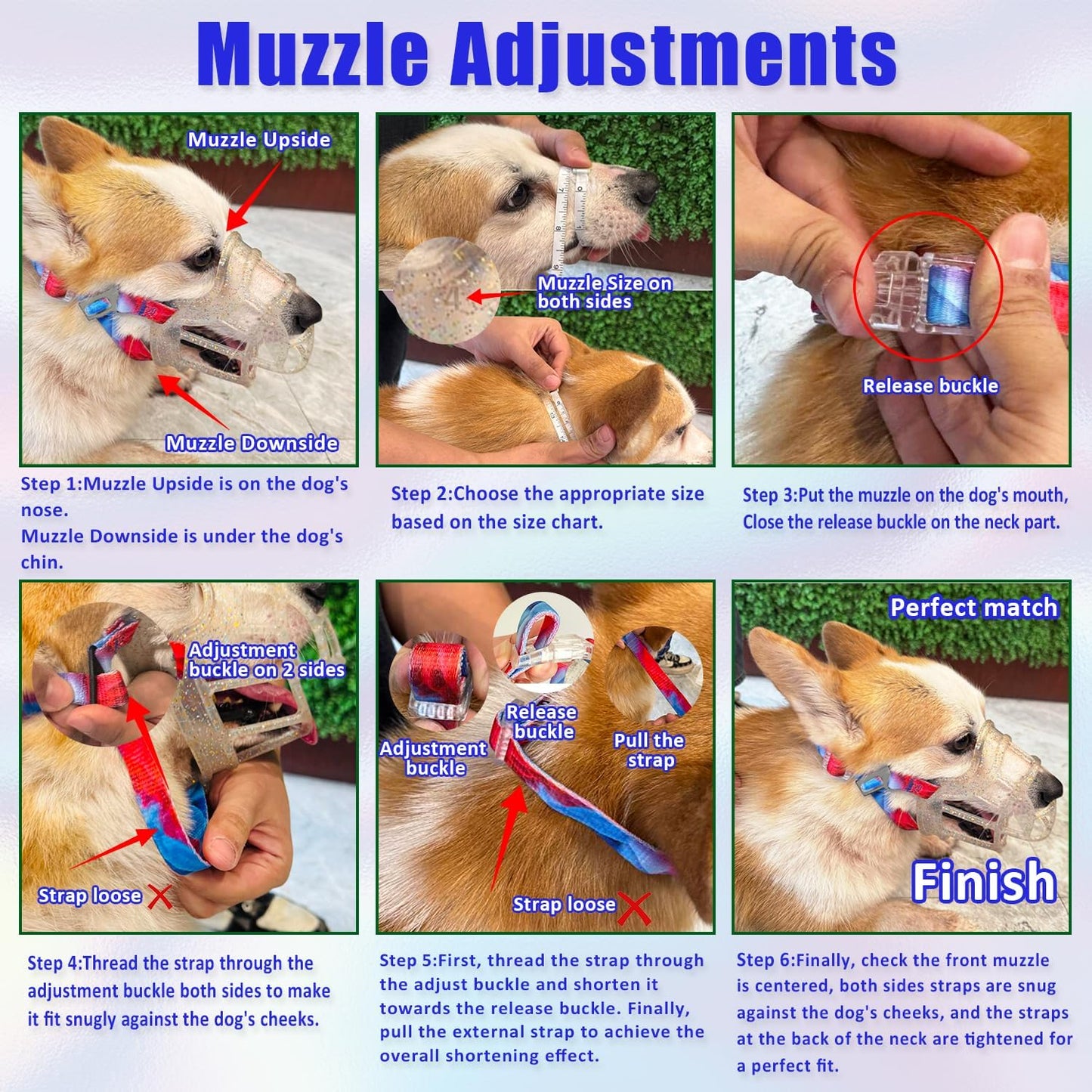 Basket Muzzle Allows Panting Drinking - Anti Biting Chewing, Suitable for Grooming Trimming Training, Transparent, Size 4