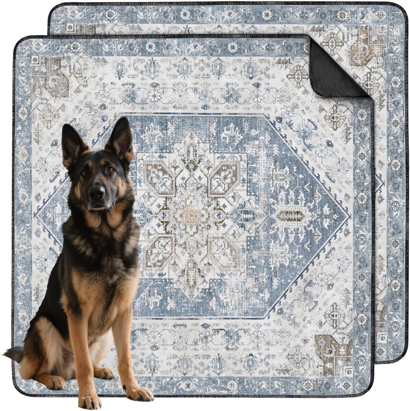 Washable Pee Pads for Dogs 2 Pack, Absorbent Reusable Puppy Pads Waterproof, Leakproof & Non-Slip Whelping Pad, Potty Training Pads for Dogs Playpen Mat 48x48