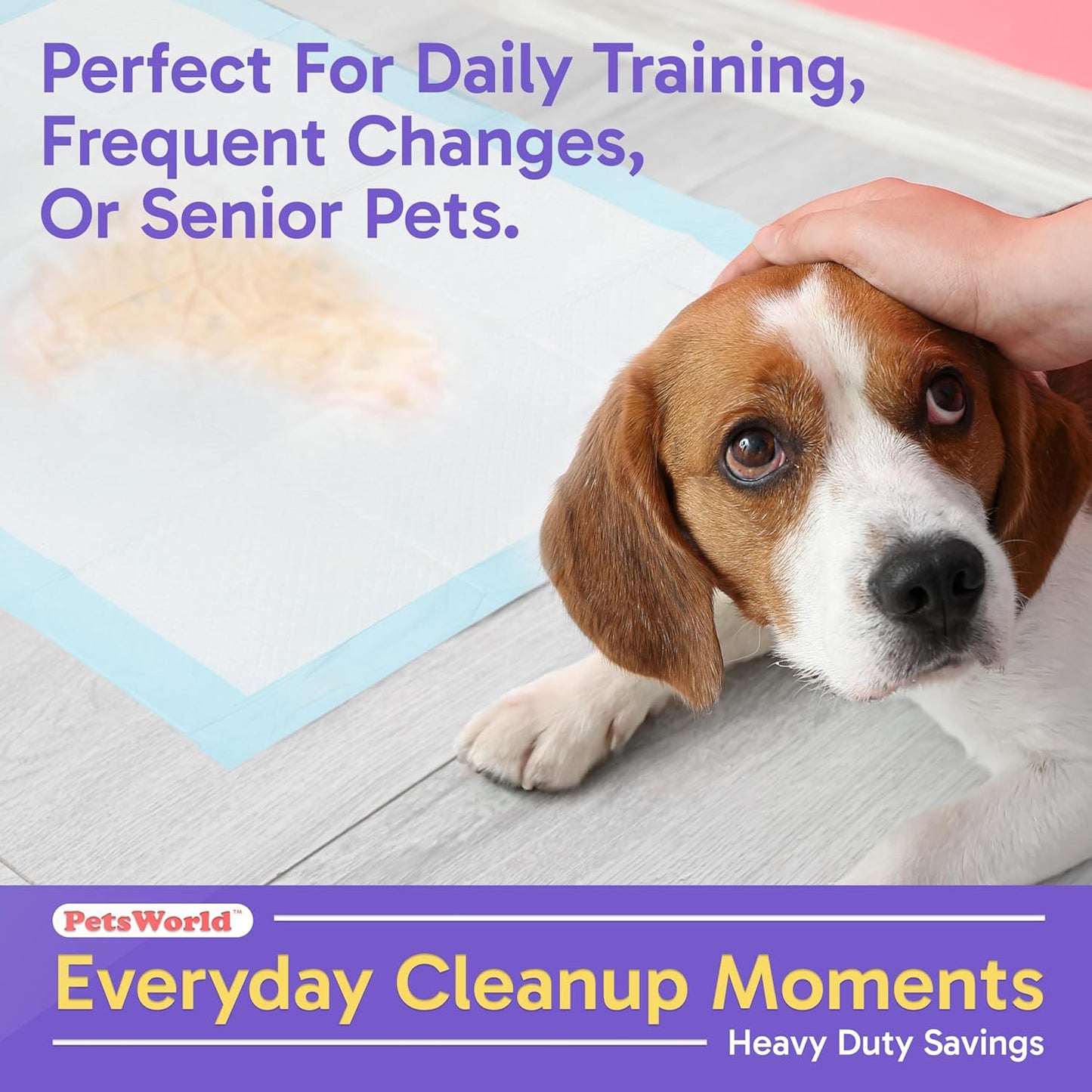 PETSWORLD Puppy Pads, 23x36 Inch, 400 Count - Puppy Pee Pads for Dogs, Tear Resistant, Economy Value, Super-Absorbent Polymer Gel Core, Perfect for Puppies, Smaller Dogs