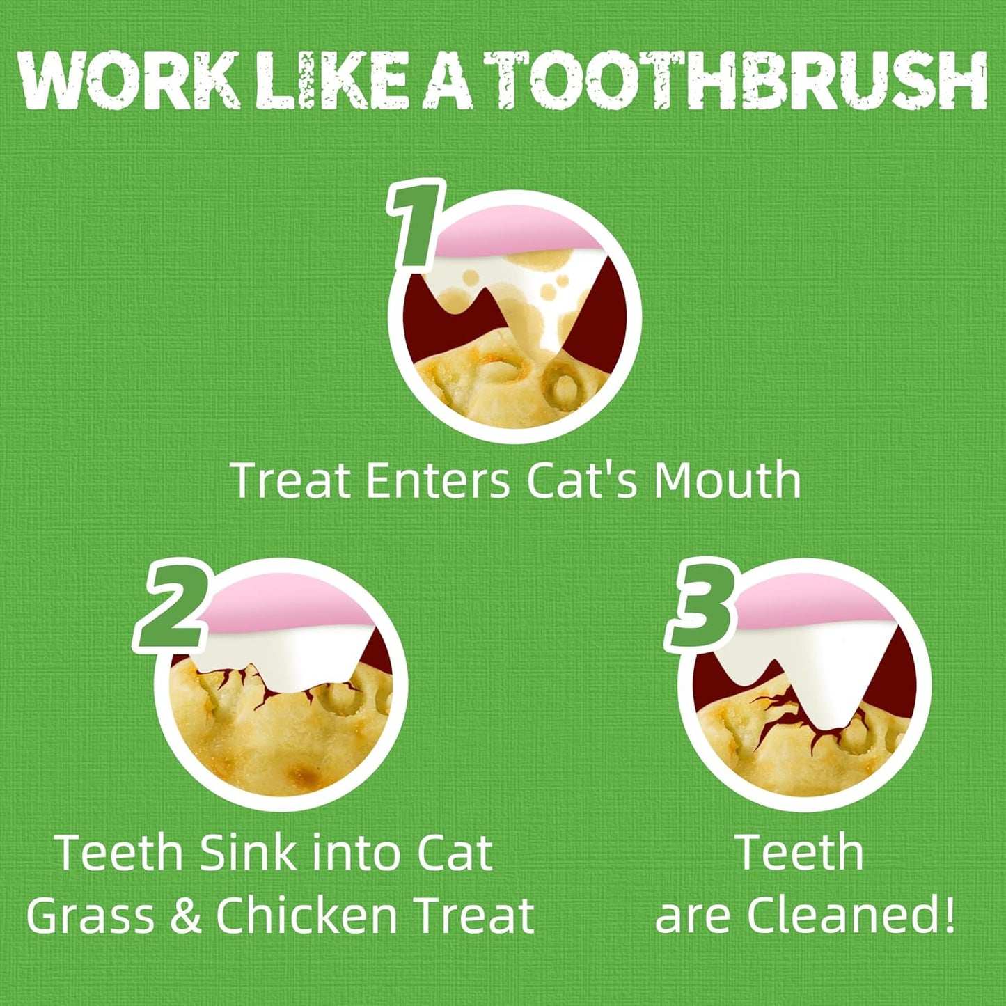 Just Try 16 OZ Cat Grass Jerky Treats for Indoor Cats Natural Chicken Healthy Cat Snacks Training Biscuits Hairball Control & Digestive Aid for Cats