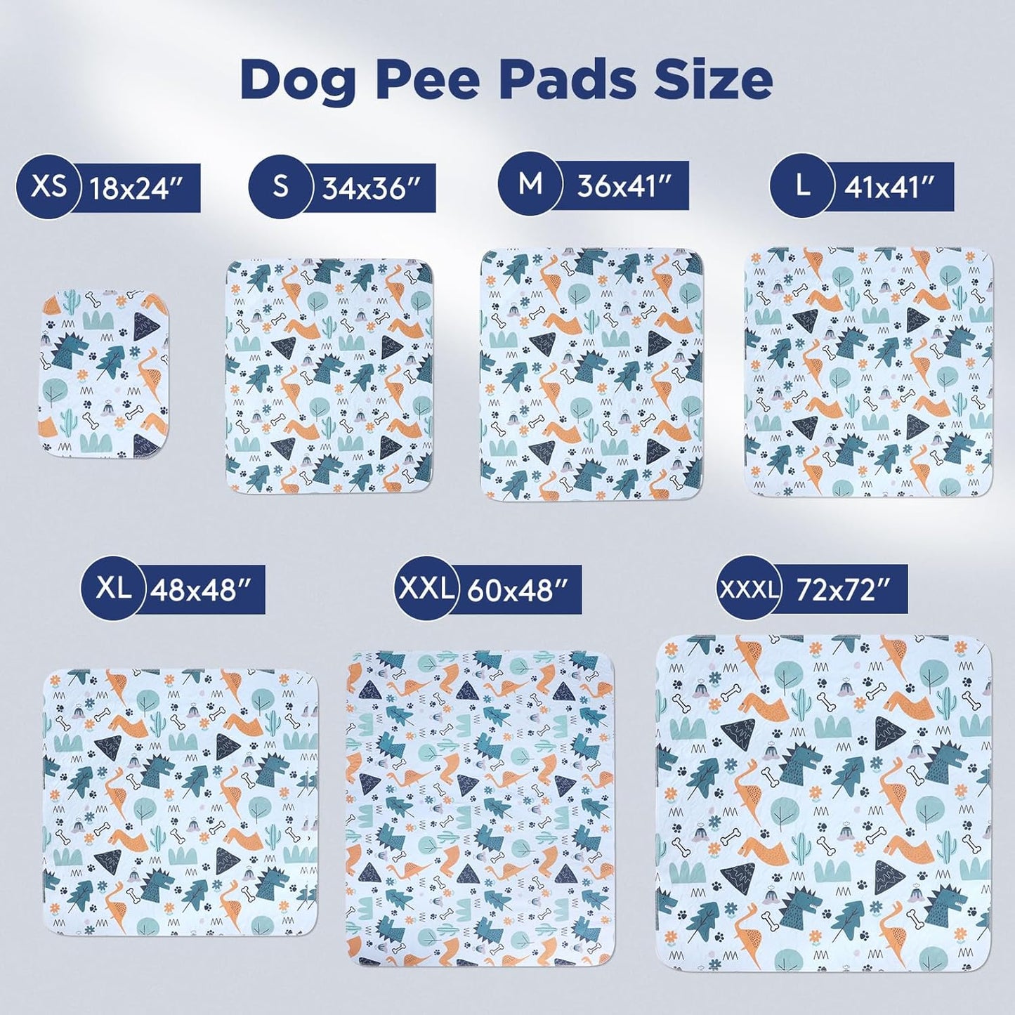 Washable Pee Pads for Dogs, 2 Pack Large 48"x48" Super Absorbent Reusable Pads for Dog Training Pads, 100% Waterproof Non-Slip Pee Pads Whelping Pads Dog Playpen Pads Crate Mat Bed Pads Dog Products