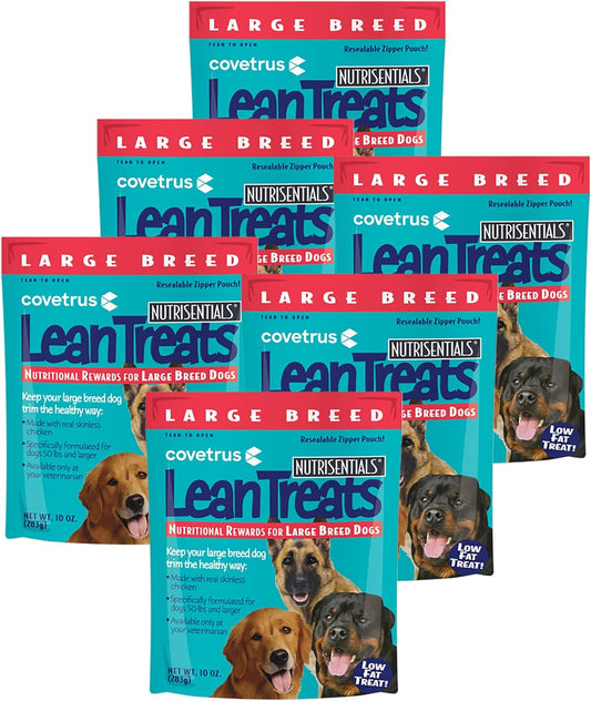 Covetrus Nutrisential Lean Treats for Large Dogs - Soft Dog Treats for Large Dogs - Nutritional Low Fat Bite Size K9 Treats - Chicken Flavor - 10oz - 6 Pack