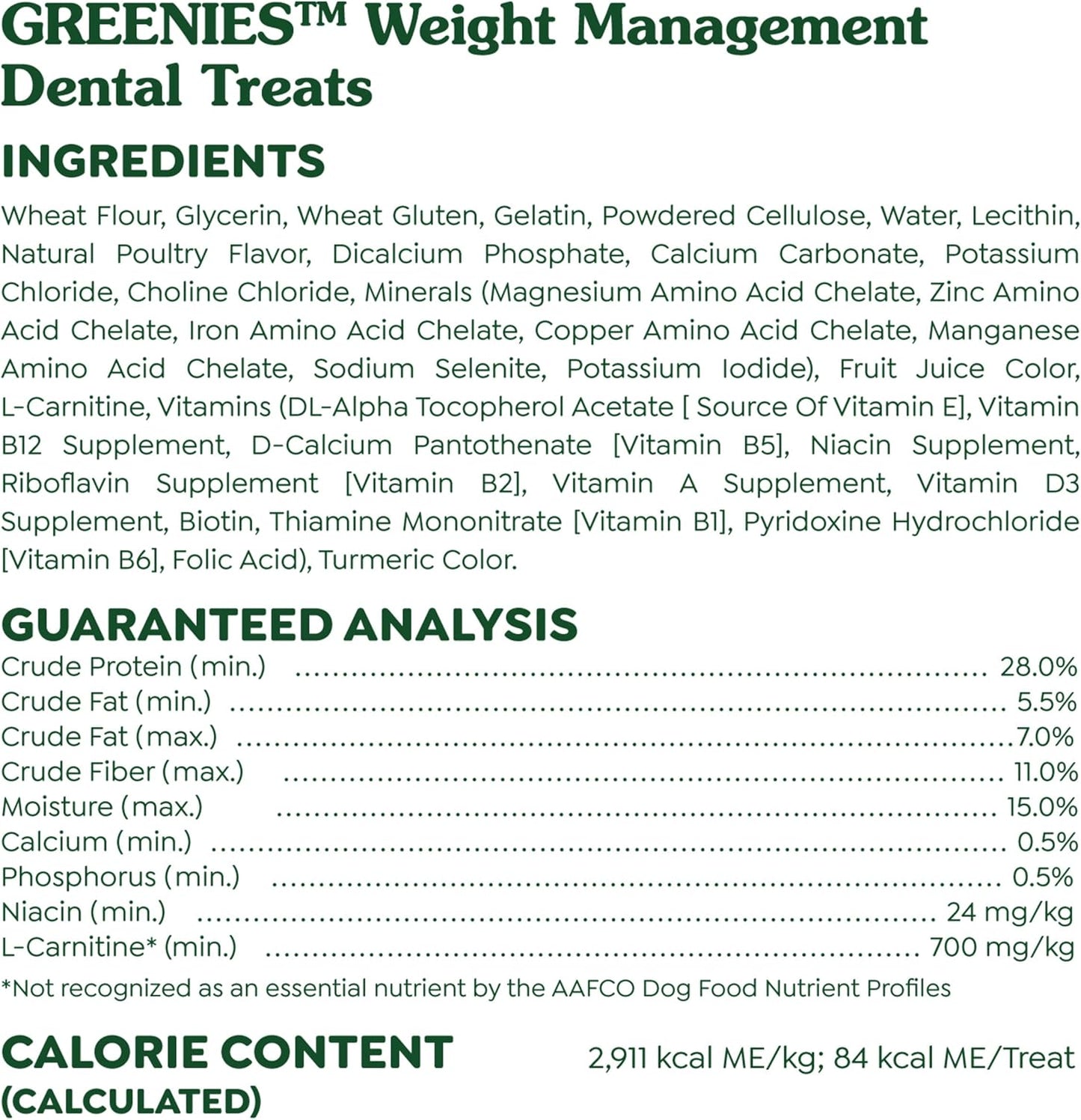 Greenies Weight Management Petite Dog Dental Chews Weight Control Dog Treats, 27 oz. Pack (45 Treats)