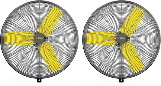 30 Inch Industrial Wall Mount Fan Oscillating with 2 Pack, 8900 CFM Commercial Metal Wall Fans with Poweful Motor, 3 Speed, Heavy Duty Construction Indoor for Warehouse, Workshops UL Listed