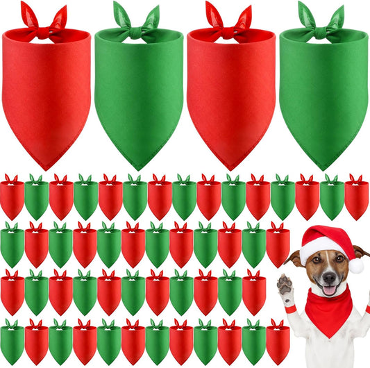 48 Pcs Christmas Color Dog Bandanas Bulk Sublimation Blank Bandanas for Dogs Heat Transfer Triangle Bibs DIY Scarf for Small Medium Large Puppy Pets Costume Photo Props Accessories Pet Shops