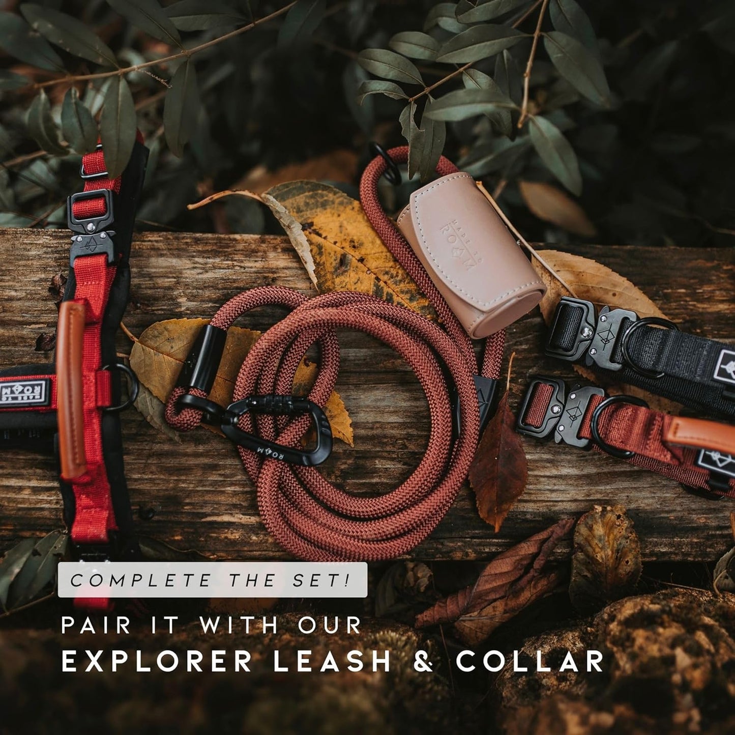 MADE TO ROAM Premium Explorer Harness - Y-Shaped Dog Harness with Adjustable Durable Nylon, Soft Padding, Metal Buckles and Leather Handle for Small, Medium, Large Dogs (California Horizon, Size 5)