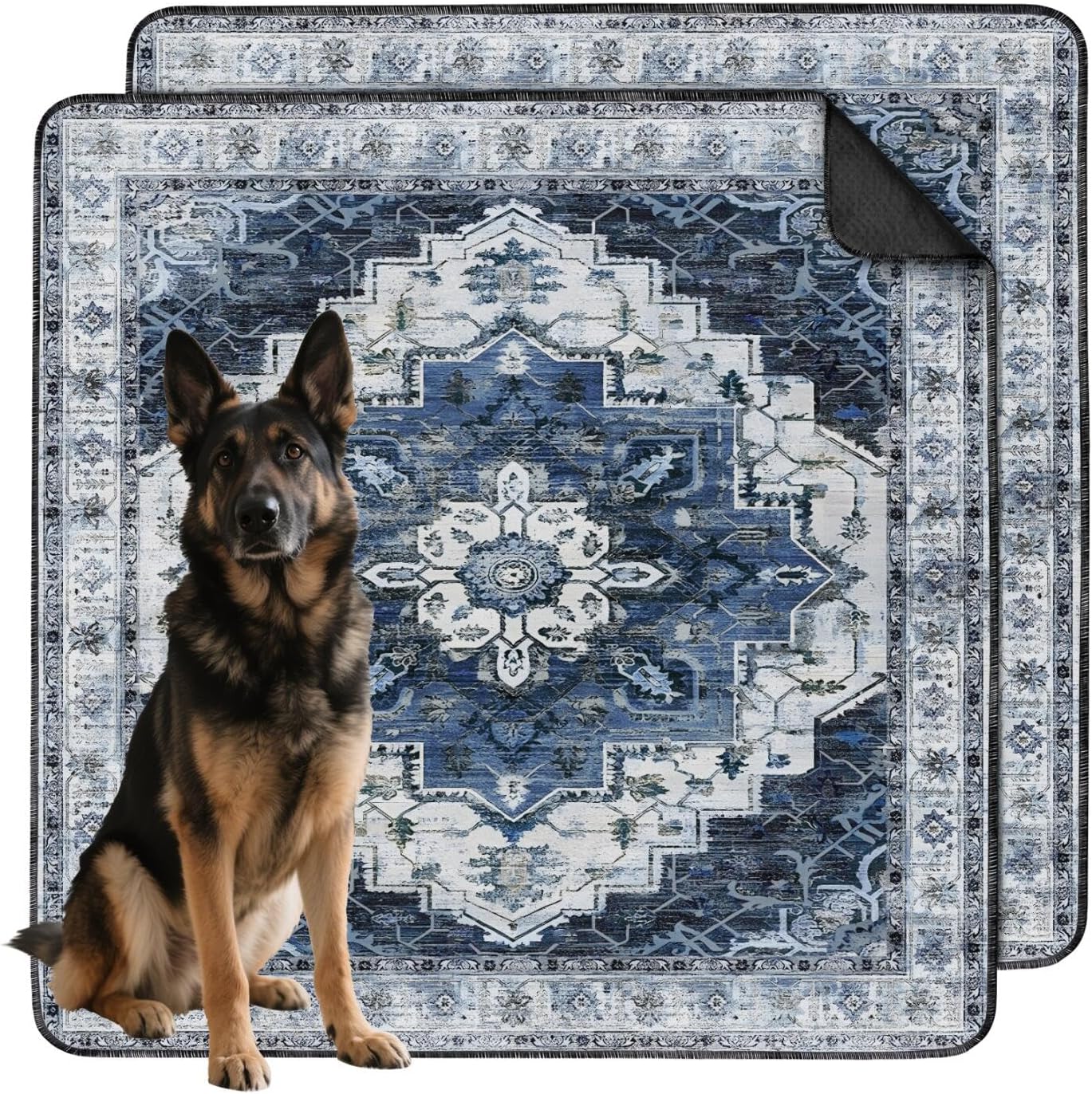 Washable Pee Pads for Dogs 2 Pack, Absorbent Reusable Puppy Pads Waterproof, Leakproof & Non-Slip Whelping Pad, Potty Training Pads for Dogs Playpen Mat 48x48