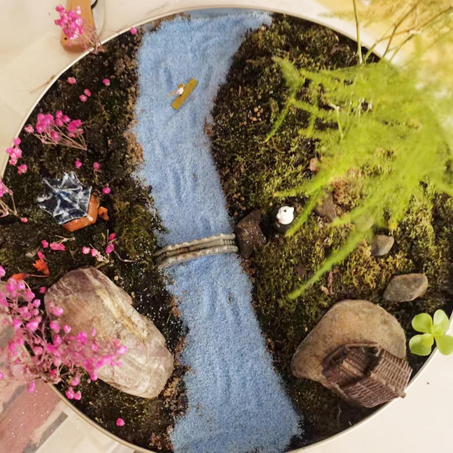 20 lbs Aquarium Blue Sand, 0.4-0.8 mm Decorative Sand for Aquarium, Fish Tank, Candle, Vase, Wedding Ceremony, Arts Crafts and Bowl Fillers