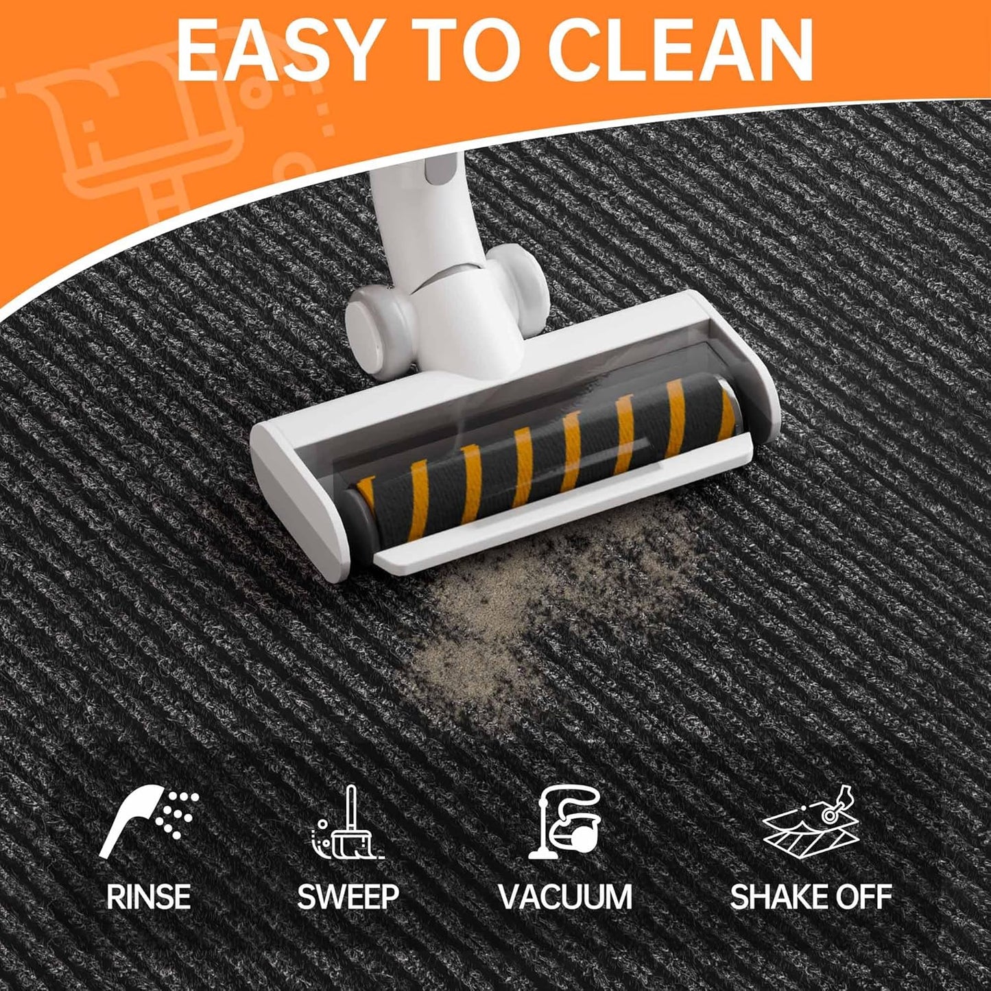 Indoor Outdoor Door Mat, 6’ x 3' Doormat for Entryway, Rubber Backing Non Slip Front Door Mat Outside Entrance, Super Absorbent Commercial Floor Mat for Home Office