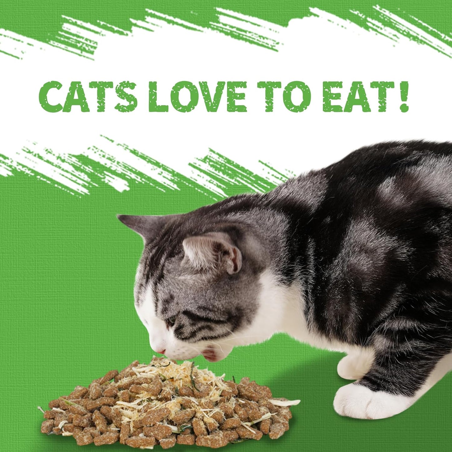 Just Try 16 OZ Cat Grass Jerky Treats for Indoor Cats Natural Chicken Healthy Cat Snacks Training Biscuits Hairball Control & Digestive Aid for Cats