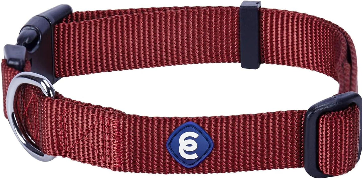 Blueberry Pet Essentials Large Dog Collar | Adjustable Nylon Dog Collar for Large Dogs | Fired Brick | Stylish Large Boy Dog Collar | Secure Puppy Collar | Dog Collars for Small Dogs & More
