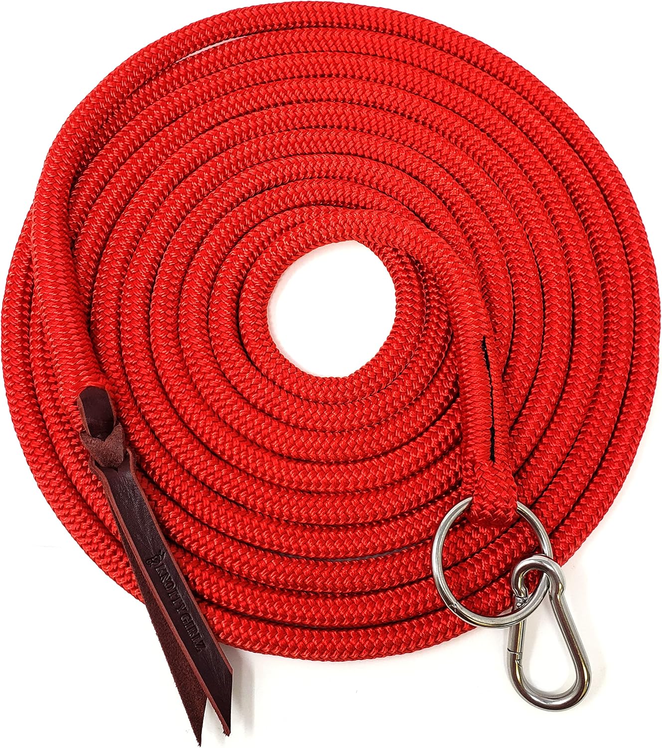 22' Long Line with SS O Ring and Carabiner (Red)