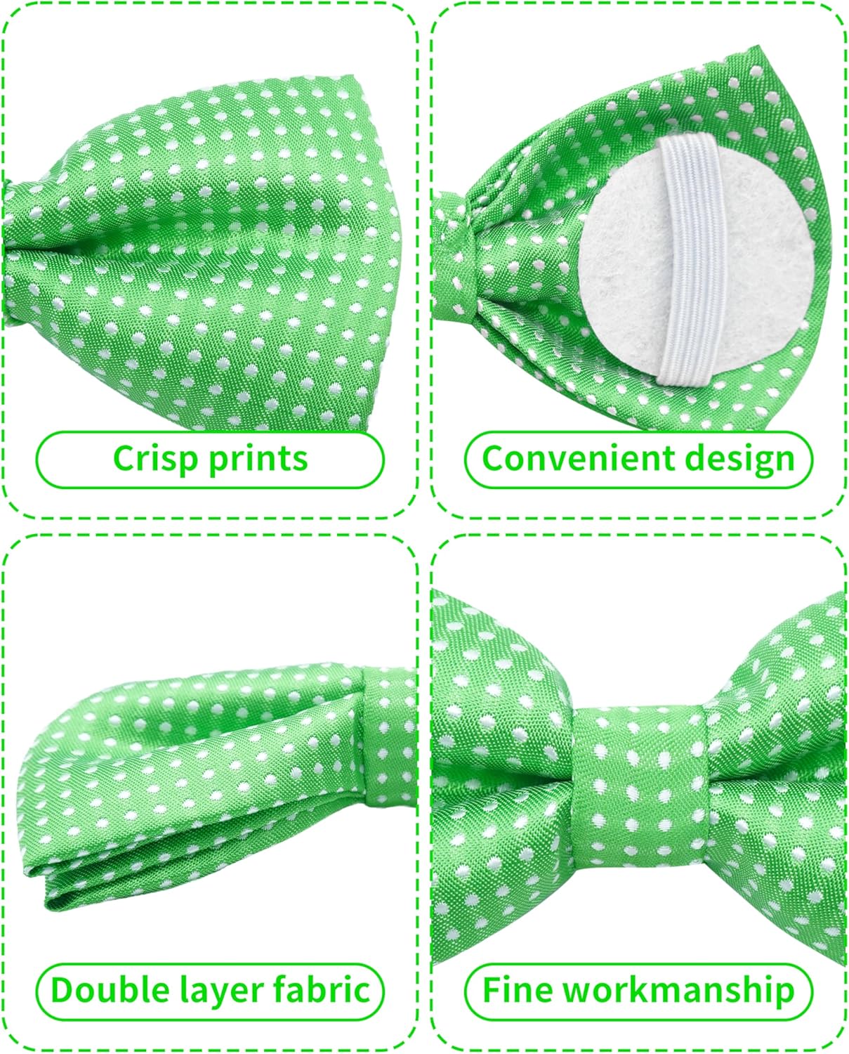 PET SHOW 8 Pack Dot Big Dogs Collar Embellishment Attachment Bow Ties for Medium Large Dogs Collar Charms Accessories Slides Bowties for Birthday Wedding Parties Assorted