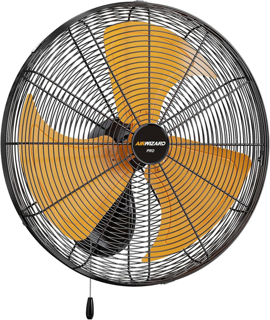 Oscillating High Velocity Wall Mount Fan, Industrial Heavy Duty Metal Wall Fans, 3 Speeds, Adjustable Tilt, Quiet Operation Commercial Shop Fan for Garage (18 Inch - Indoor)