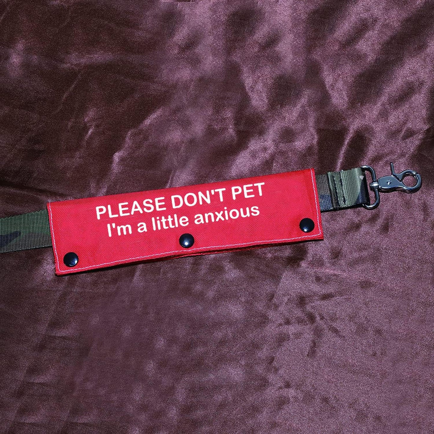 Funny Dog Leash Sleeve Please Don't Pet I'm a Little Anxious Pet Leash Wrap Wrap Alert Hanging ID Patch Tag(Little Anxious-Sleeve)