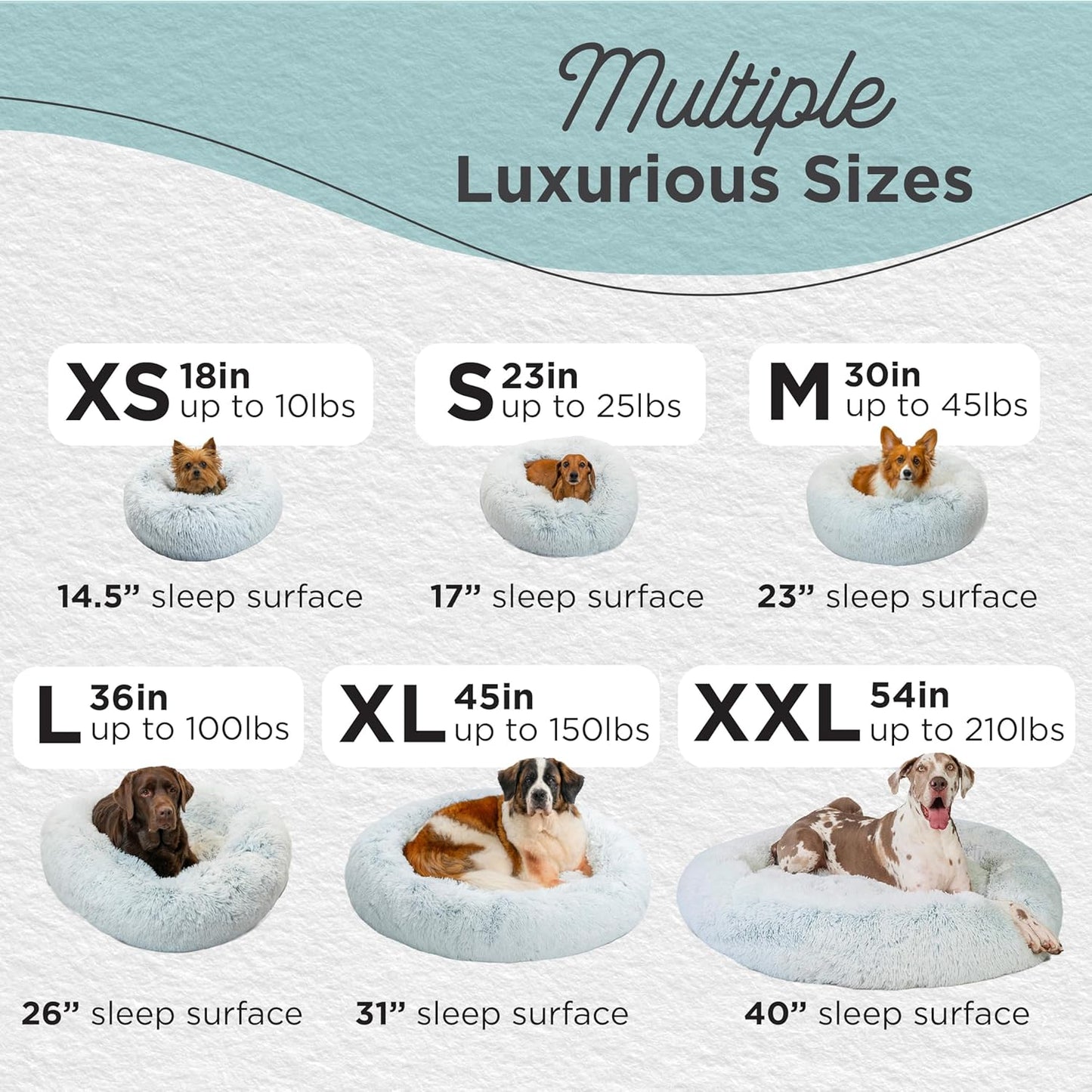 Best Friends by Sheri Original Calming Donut Dog and Cat Bed, Shag Faux Fur, Frost Gray, (23in x 23in) - Anxiety Relief for Pets Up to 25 lbs